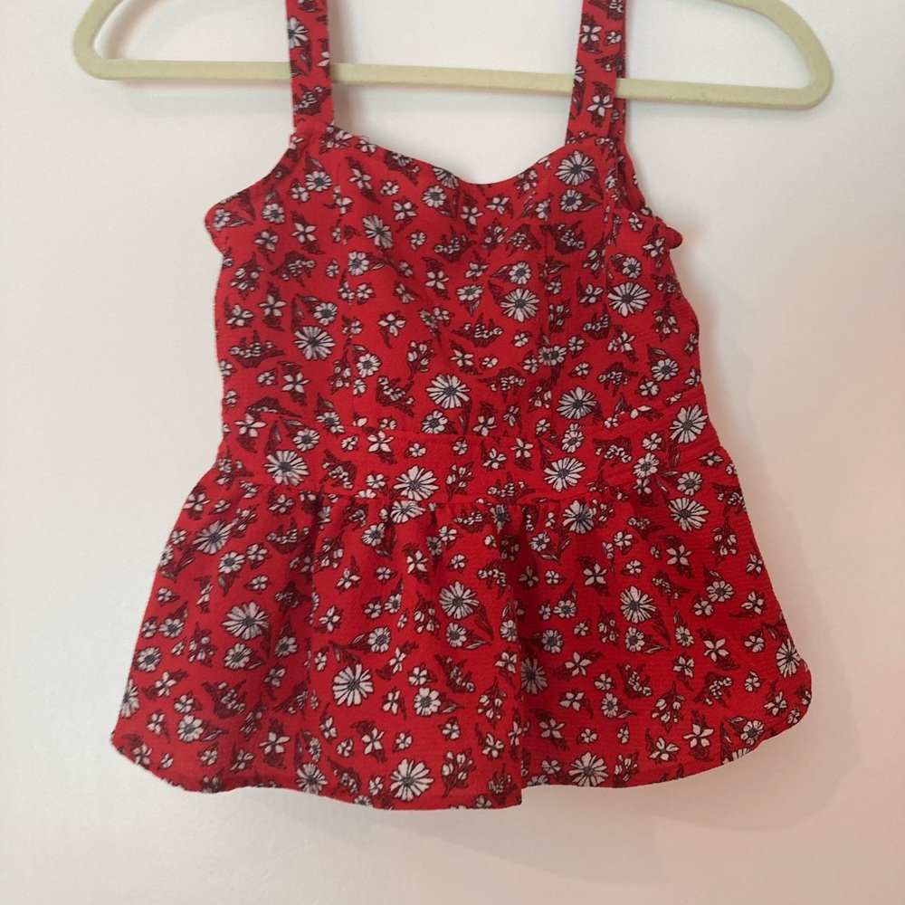Red Ruched Tank Top